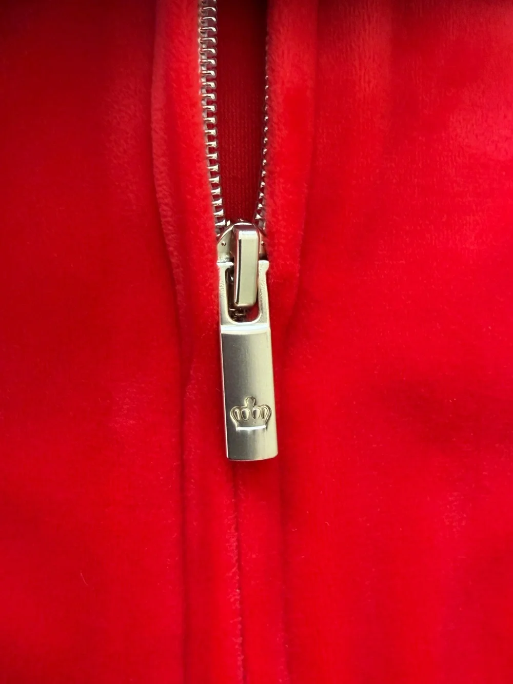 Juicy Couture Velour Track Jacket Hoodie Red Gold Crown Y2K Loungewear Comfy XXL